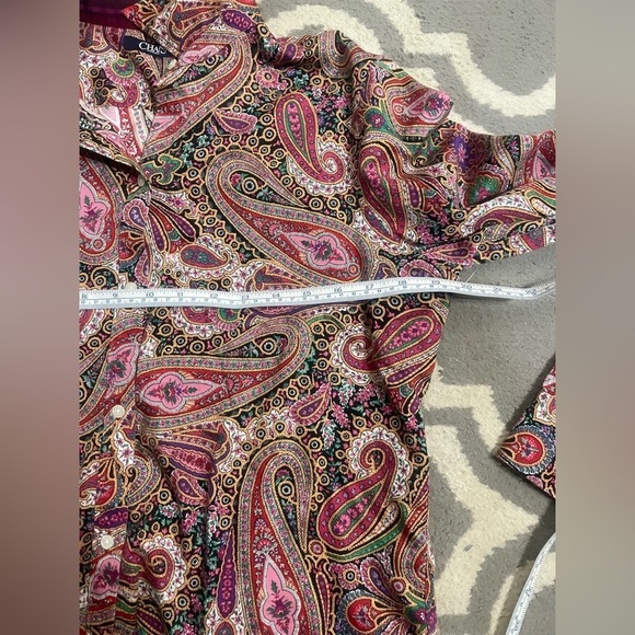 Womens's Chaps Paisley Button-Up Shirt Size Large - Picture 9 of 9
